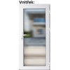 Lacn vchodov dvere plastov Soft WDS 3/3 sklo Krizet biele 100x210 cm, prav (Obr. 0)