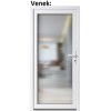 Lacn vchodov dvere plastov Soft WDS 3/3 sklo Krizet biele 100x210 cm, prav (Obr. 1)