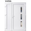 Dvojkrdlov vchodove dvere plastov Soft Julie+Panel Pln, Biela/Biela, 150x200 cm, prav (Obr. 0)