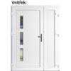 Dvojkrdlov vchodove dvere plastov Soft Julie+Panel Pln, Zlat dub/Biela, 150x200 cm, av (Obr. 0)