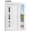 Dvojkrdlov vchodov dvere plastov Soft Julie+Sklo Nisip, Biela/Biela, 130x200 cm, av (Obr. 0)