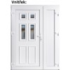 Dvojkrdlov vchodove dvere plastov Soft Becca+Panel Pln, Biela/Biela, 150x200 cm, av (Obr. 0)
