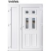 Dvojkrdlov vchodove dvere plastov Soft Becca+Panel Pln, Biela/Biela, 150x200 cm, prav (Obr. 0)