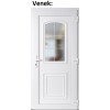 Vchodov plastov dvere Soft 3D 302 biele 100x210 cm, prav, otvranie VON (Obr. 1)
