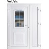 Dvojkrdlov vchodove dvere plastov Soft 3D 302+Panel Pln, Biela/Biela, 150x200 cm, av (Obr. 0)