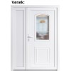 Dvojkrdlov vchodove dvere plastov Soft 3D 302+Panel Pln, Biela/Biela, 150x200 cm, av (Obr. 1)