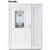 Dvojkrdlov vchodove dvere plastov Soft 3D 302+Panel Pln, Biela/Biela, 150x200 cm, prav (Obr. 1)