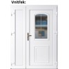 Dvojkrdlov vchodove dvere plastov Soft 3D 302+Panel Pln, Zlat dub/Biela, 150x200 cm, prav (Obr. 0)