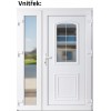 Dvojkrdlov vchodov dvere plastov Soft 3D 302+Sklo Nisip, Biela/Biela, 150x200 cm, prav (Obr. 0)