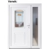 Dvojkrdlov vchodov dvere plastov Soft 3D 302+Sklo Nisip, Biela/Biela, 150x200 cm, prav (Obr. 1)