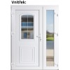 Dvojkrdlov vchodov dvere plastov Soft 3D 302+Sklo Nisip, Biela/Biela, 150x200 cm, av (Obr. 0)