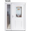 Dvojkrdlov vchodov dvere plastov Soft 3D 302+Sklo Nisip, Biela/Biela, 150x200 cm, av (Obr. 1)