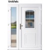 Dvojkrdlov vchodov dvere plastov Soft 3D 302+Sklo Nisip, Zlat dub/Biela, 150x200 cm, prav (Obr. 0)