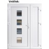 Dvojkrdlov vchodove dvere plastov Soft 010+Panel Pln, Biela/Biela, 130x200 cm, av (Obr. 0)