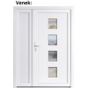 Dvojkrdlov vchodove dvere plastov Soft 010+Panel Pln, Biela/Biela, 130x200 cm, av (Obr. 1)