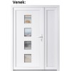 Dvojkrdlov vchodove dvere plastov Soft 010+Panel Pln, Biela/Biela, 130x200 cm, prav (Obr. 1)