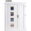 Dvojkrdlov vchodove dvere plastov Soft 010+Panel Pln, Zlat dub/Biela, 130x200 cm, av (Obr. 0)