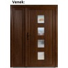 Dvojkrdlov vchodove dvere plastov Soft 010+Panel Pln, Zlat dub/Biela, 130x200 cm, av (Obr. 1)