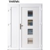 Dvojkrdlov vchodove dvere plastov Soft 010+Panel Pln, Zlat dub/Biela, 130x200 cm, prav (Obr. 0)