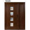 Dvojkrdlov vchodove dvere plastov Soft 010+Panel Pln, Zlat dub/Biela, 130x200 cm, prav (Obr. 1)
