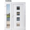 Dvojkrdlov vchodov dvere plastov Soft 010+Sklo Nisip, Biela/Biela, 130x200 cm, prav (Obr. 0)