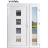 Dvojkrdlov vchodov dvere plastov Soft 010+Sklo Nisip, Biela/Biela, 150x200 cm, av (Obr. 0)