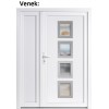 Dvojkrdlov vchodove dvere plastov Soft 010 Inox+Pln Panel, Biela/Biela, 150x200 cm, av (Obr. 1)