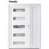 Dvojkrdlov vchodove dvere plastov Soft 6300+Panel Pln, Biela/Biela, 130x200 cm, prav (Obr. 1)
