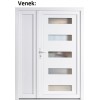 Dvojkrdlov vchodove dvere plastov Soft 6300+Panel Pln, Biela/Biela, 150x200 cm, av (Obr. 1)