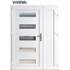 Dvojkrdlov vchodove dvere plastov Soft 6300+Panel Pln, Zlat dub/Biela, 130x200 cm, av (Obr. 0)