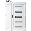Dvojkrdlov vchodove dvere plastov Soft 6300+Panel Pln, Zlat dub/Biela, 130x200 cm, prav (Obr. 0)