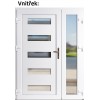 Dvojkrdlov vchodov dvere plastov Soft 6300+Sklo Nisip, Zlat dub/Biela, 130x200 cm, av (Obr. 0)