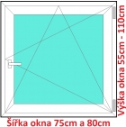 Plastov okna OS SOFT rka 75 a 80cm x vka 55-110cm