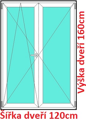 Balkonov - dvojkrdl Dvojkrdlov balknov dvere 120x160 cm, otvrav a sklopn, Soft