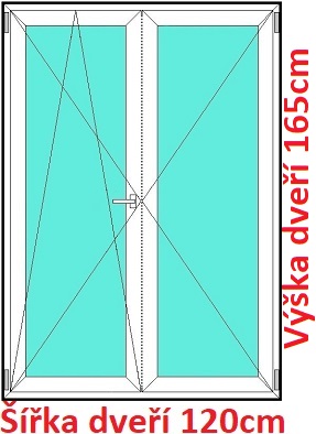 Dvojkrdlov balkonov dvere OS+O SOFT rka 120cm a 125cm Dvojkrdlov balknov dvere 120x165 cm, otvrav a sklopn, Soft