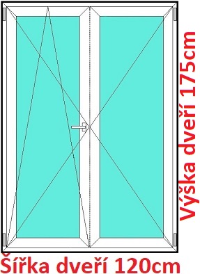 Balkonov - dvojkrdl Dvojkrdlov balknov dvere 120x175 cm, otvrav a sklopn, Soft
