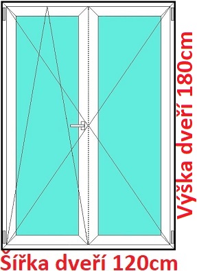 Balkonov - dvojkrdl Dvojkrdlov balknov dvere 120x180 cm, otvrav a sklopn, Soft