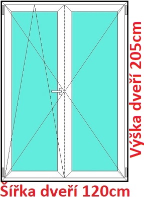 Dvojkrdlov balkonov dvere OS+O SOFT rka 120cm a 125cm Dvojkrdlov balknov dvere 120x205 cm, otvrav a sklopn, Soft