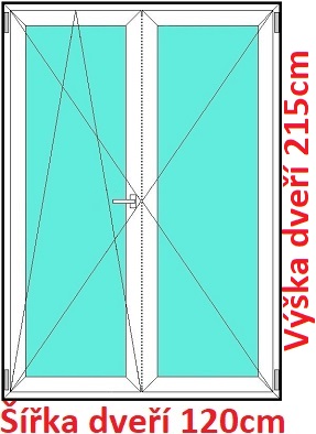 Balkonov - dvojkrdl Dvojkrdlov balknov dvere 120x215 cm, otvrav a sklopn, Soft