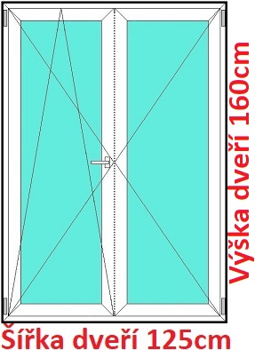 Balkonov - dvojkrdl Dvojkrdlov balknov dvere 125x160 cm, otvrav a sklopn, Soft
