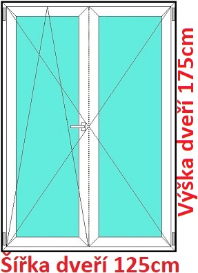 Balkonov - dvojkrdl Dvojkrdlov balknov dvere 125x175 cm, otvrav a sklopn, Soft