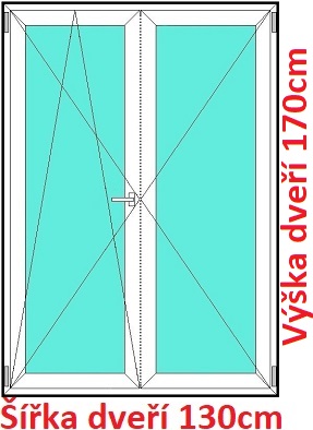 Balkonov - dvojkrdl Dvojkrdlov balknov dvere 130x170 cm, otvrav a sklopn, Soft