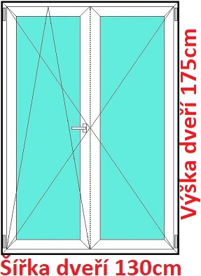 Balkonov - dvojkrdl Dvojkrdlov balknov dvere 130x175 cm, otvrav a sklopn, Soft