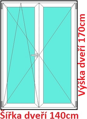 Dvojkrdlov balkonov dvere OS+O SOFT rka 140cm a 145cm Dvojkrdlov balknov dvere 140x170 cm, otvrav a sklopn, Soft