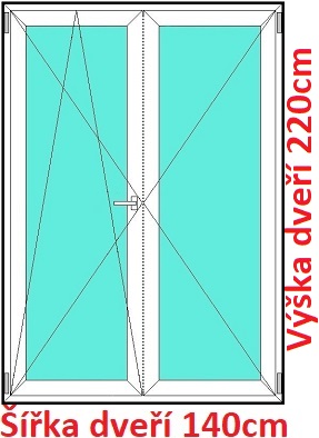 Balkonov - dvojkrdl Dvojkrdlov balknov dvere 140x220 cm, otvrav a sklopn, Soft