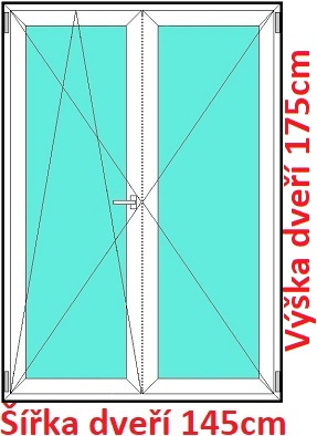 Balkonov - dvojkrdl Dvojkrdlov balknov dvere 145x175 cm, otvrav a sklopn, Soft