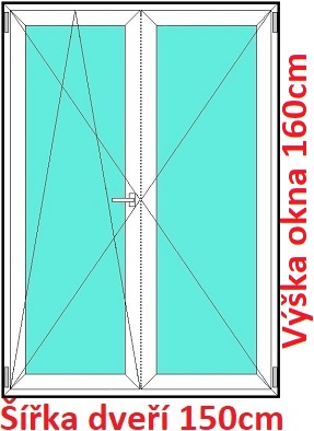 Dvojkrdlov balkonov dvere OS+O SOFT rka 150cm a 155cm Dvojkrdlov balknov dvere 150x160 cm, otvrav a sklopn, Soft
