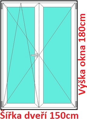 Balkonov - dvojkrdl Dvojkrdlov balknov dvere 150x180 cm, otvrav a sklopn, Soft