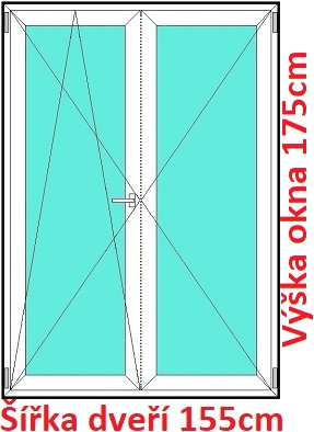 Balkonov - dvojkrdl Dvojkrdlov balknov dvere 155x175 cm, otvrav a sklopn, Soft