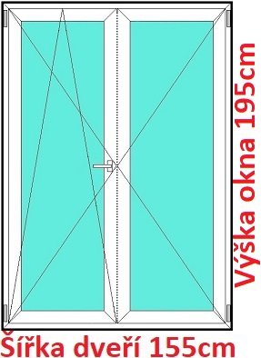 Dvojkrdlov balkonov dvere OS+O SOFT rka 150cm a 155cm Dvojkrdlov balknov dvere 155x195 cm, otvrav a sklopn, Soft